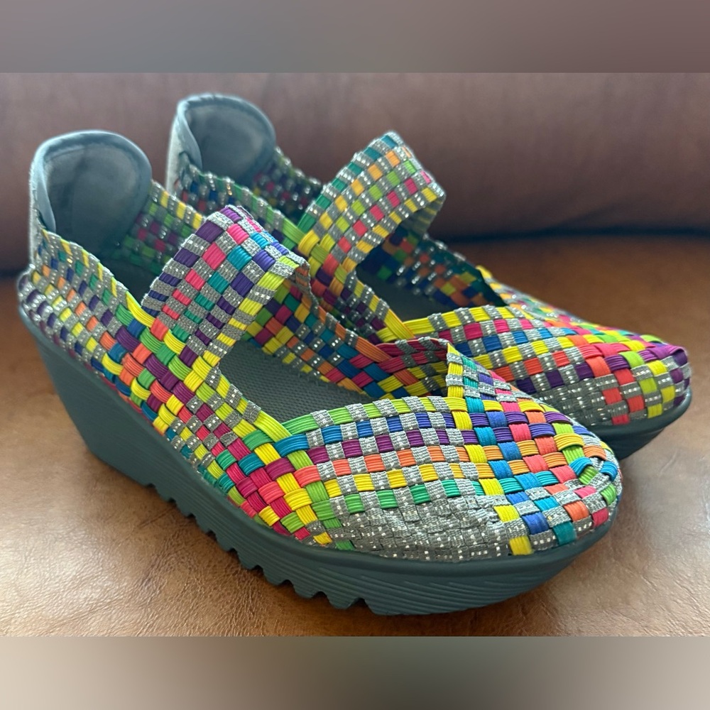 Bernie Mev Lulia Woven Slip-On Wedge Shoes Multicolor Women EU 39 US 8.5 Comfort - Picture 2 of 9
